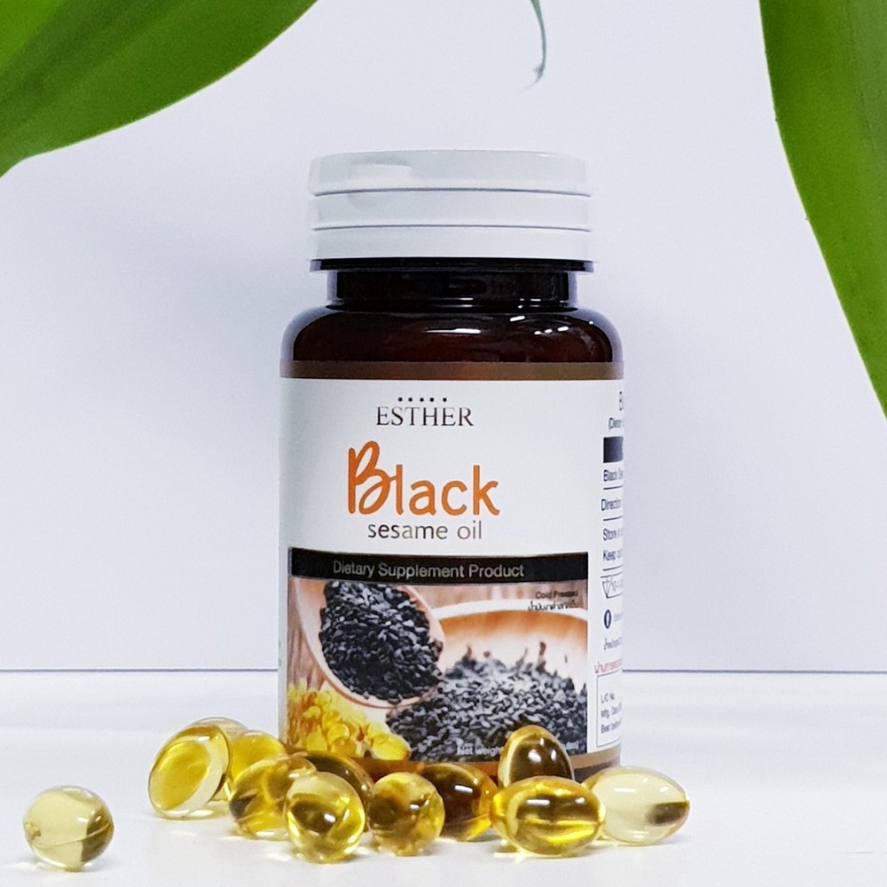 น้ำมันงาดำสกัดเย็นบริสุทธิ์ 100% (Black sesame oil)