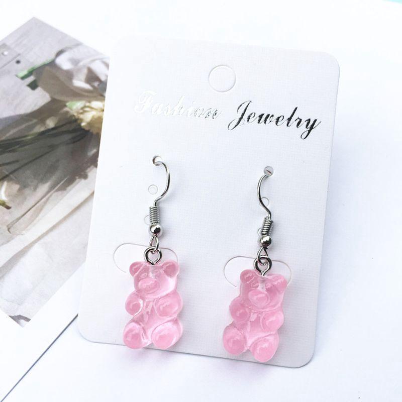 ❀AUTU Creative Mini Gummy Bear Earrings Minimalism Cartoon Design Female Ear Hooks