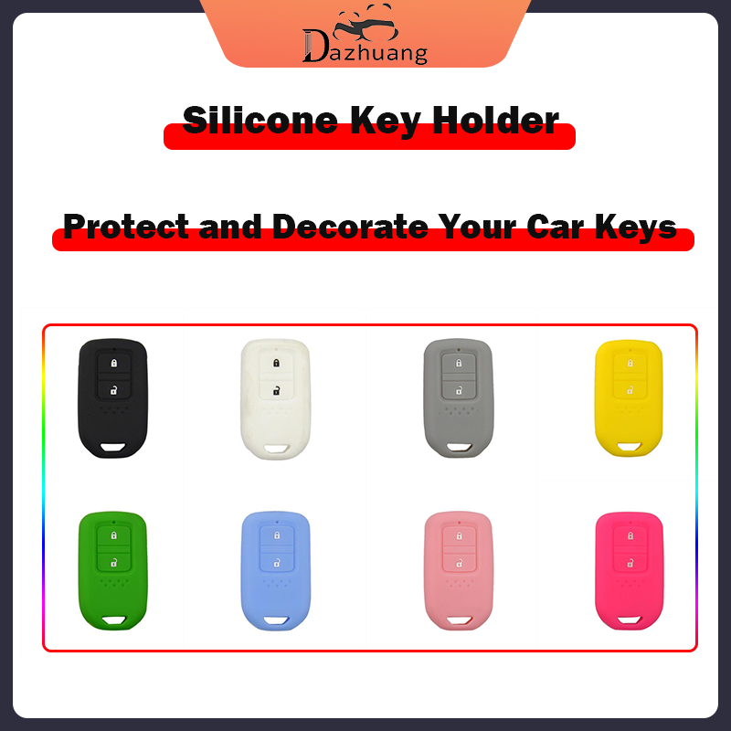Silicone Key Fob Cover For Honda Civic, CR-V, HR-V, Accord, Jazz - 2 Button Remote Protector