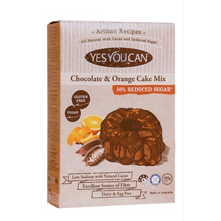 Chocolate &amp; Orange Cake mix Gluten Free 400g. YesYouCan แป้งเค้กช๊อคโกแลตและส้ม ปราศจากกลูเต็น