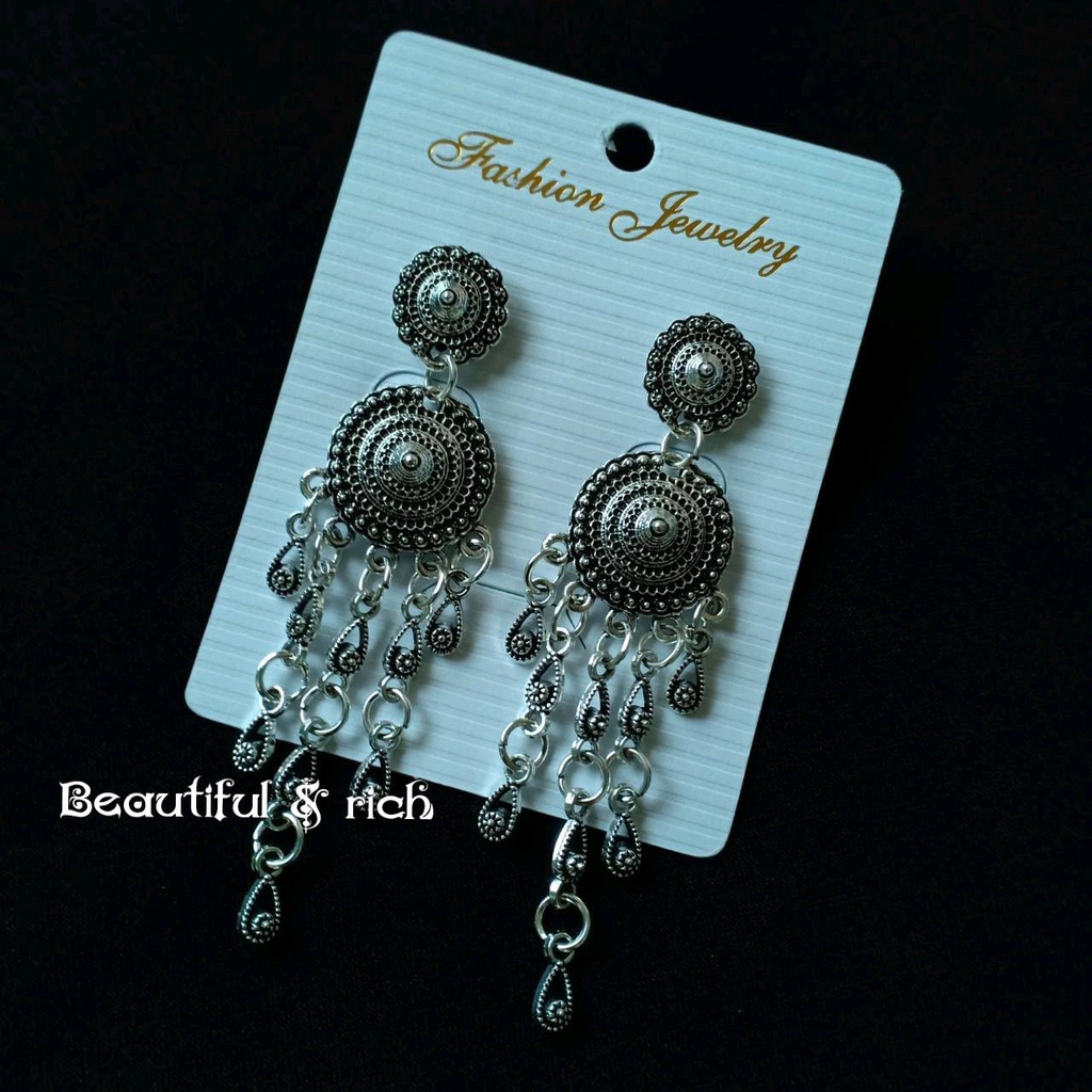 ตุ้มหูชุดไทย ต่างหูล้านนา ตุ้มหูเจ้าสาว เครื่องประดับชุดไทย ตุ้มหูลายพิกุล - รูปที่ 2