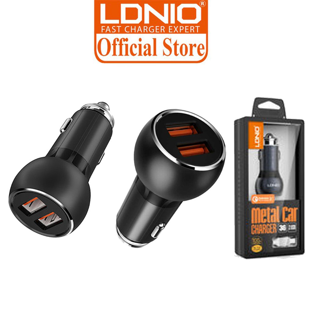 Premium LDNIO CAR CHARGER 2 USB C503Q STRONG METAL MATERIAL