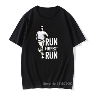 printเสื้อยืดแฟชั่นพิมพ์ลายเสื้อยืดลําลอง แขนสั้น พิมพ์ลายกราฟฟิค Forrest Gump Run Forest สไตล์เรโทร สําหรับผู้ชาย -S-4X