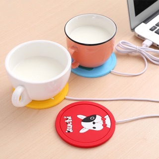 ที่รองแก้ว USB coaster ซิลิโคนลายการ์ตูน แผ่นรองแก้ว เสื่อฉนวนกันความร้อนเทอร์โมรถไฟเหาะ ความร้อนรถไฟเหาะถ้วยอุ่น