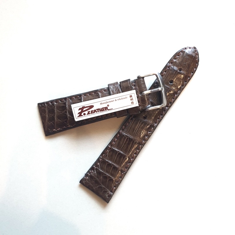 P.Leather💎22 มม. สายนาฬิกาหนังจระเข้แท้🐊 สายหนัง หนังแท้ - รูปที่ 4