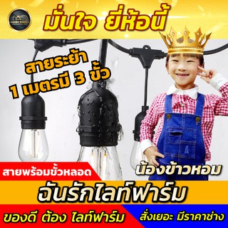 สายระย้า แถมฟรี!! หลอดปิงปอง หลอดไส้ 3-5W ชุดไฟปิงปอง ขั้วE27 ขั้วห้อยระย้า โปรโมชั่นพิเศษ ไฟราว ไฟตกแต่ง