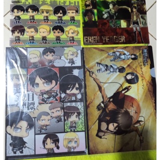 ของสะสม แฟ้มA4  และ โปสเตอร์พลาสติก ขนาดA5. ผ่าพิภพไททัน Attack On Titan Anime Cartoon Japan