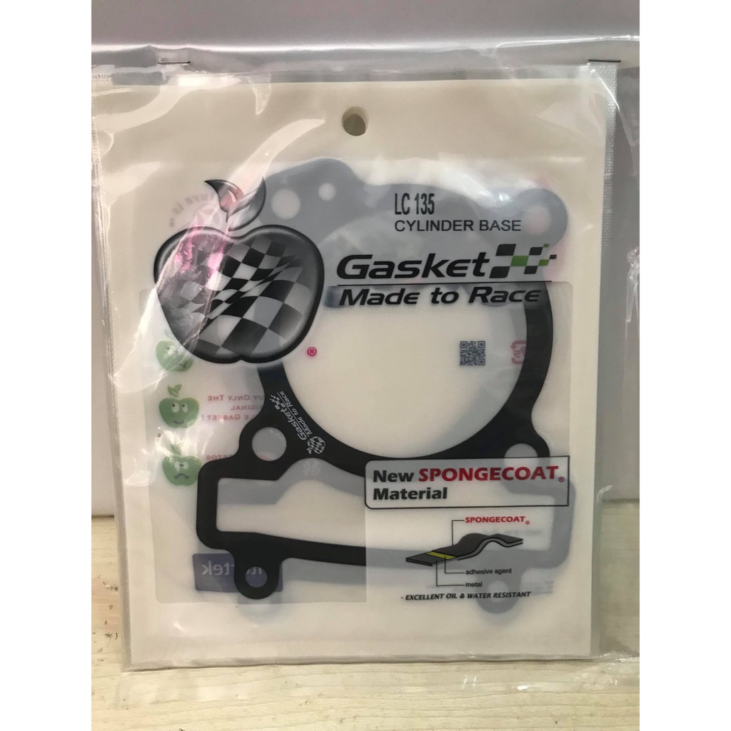 CYLINDER BLOCK BLOK GASKET YAMAHA LC135 135LC LC 135 FZ150 Y15ZR APPLE METAL SPONGEBOAT SPONGE COAT