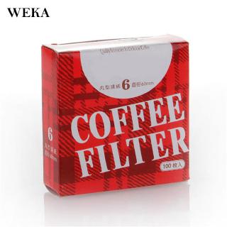 weka แผ่นกรองกาแฟทรงกลมขนาด 60 มม 3-6 ถ้วย 100 ชิ้น