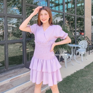 Violet sugar dress(สมอคเอว)⚠️กรุณาสอบถามจำนวนสินค้าก่อนสั่งซื้อ⚠️