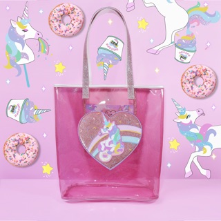 🦄Hungry unicorn transparent glitter totebag🦄