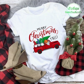 【2023】แฟชั่นคลาสสิกFunny Grinch T Shirt Women Fashion Christmas Harajuku Short Sleeve T Shirt White Tshirts Tops Women C