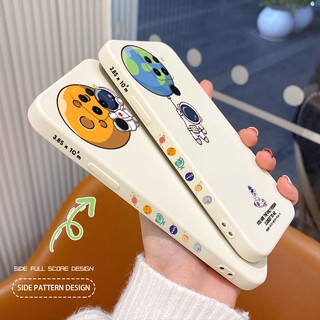 เคสโทรศัพท์แฟชั่นนักบินอวกาศ Liquid Silicone Phone Case For Xiaomi Redmi Note 9 9Pro 9ProMax 9s 9T Pro Max Shockproof Camera Lens Protection Soft Back Cover เคสมือถือ