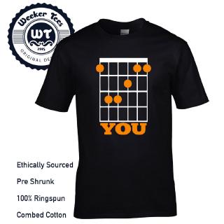 เสื้อยืดลายกราฟฟิก f you funny guitar chord