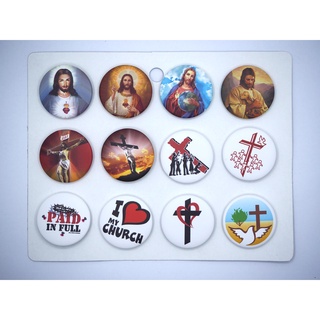 เข็มกลัด 3.2cm/4.4cm Jesus จีซัส ซุส  กางเขน cross Christ คริส Reiligion ศาษนา  Badge