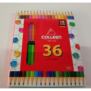 สีไม้คอลลีน#ดินสอสีไม้#สีคอลลีน colleen 36สี 18แท่ง 2หัว รุ่น787 สีไม้อย่างดี สีราคาถูก สีคลอลีนถูก