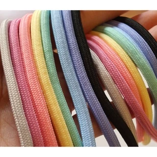 (#114)[5,10หลา] เชือกกลม polyester ขนาด 5mm. เนื้อนุ่ม มีไส้ แบ่งขาย 5,10หลา