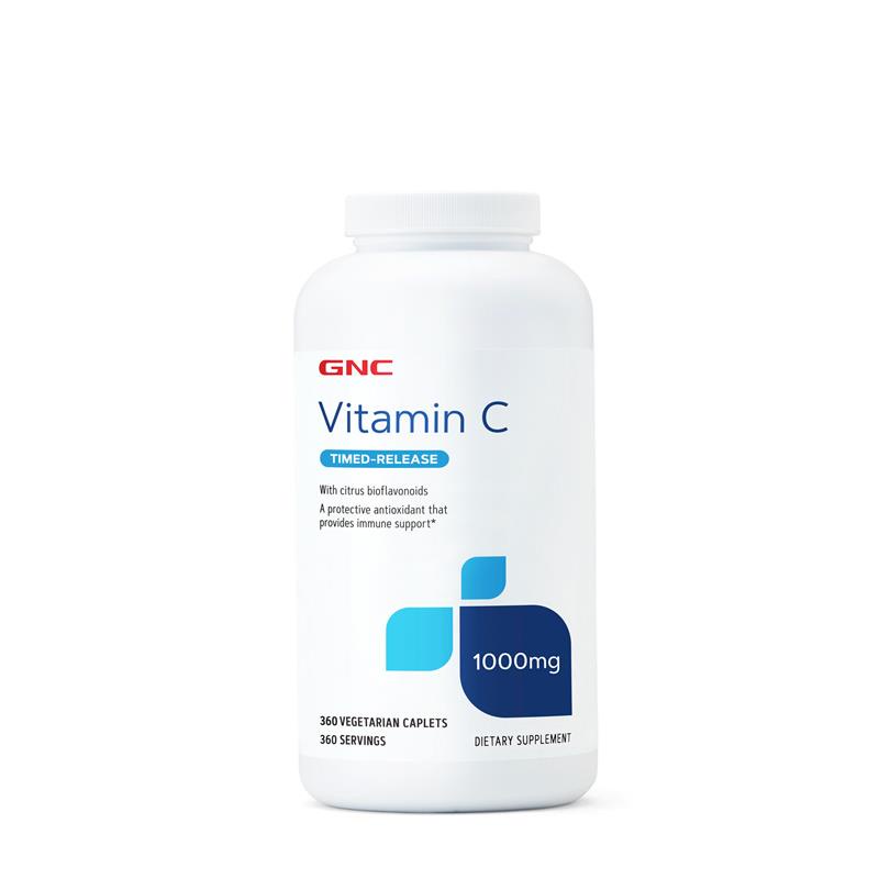 GNC Vitamin C 180 / 360 Timed-Release Caplets 1000mg Rose Hips วิตามินซี 180/360 แคปซูลหมดเวลา 1000 มก โรสฮิป