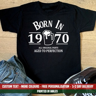 เสื้อยืด พิมพ์ลาย Born In 1970 Beer Glass 51St 50Th Sonfriend Gift สําหรับปู่