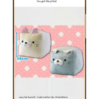 ตุ๊กตา Lazy Cat ของแท้ Lazy Cat Summit - Cube Cushion (สีขาว)