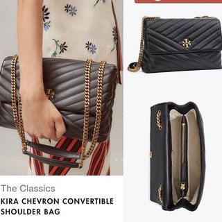 พรีฯTORY BURCH KIRA CHEVRON CONVERTIBLE SHOULDER BAG(รุ่นโลโก้เก่า).