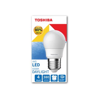 [แพค 4 หลอด] Toshiba หลอดไฟ LED GEN5 A45  4W ขั้วE27 ใช้งานทั่วไป สว่างกระจายแสงทั่วถึง รับประกัน 1 ปี มาตรฐาน มอก