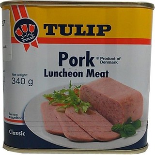 หมูบด ทิวลิป ลั่นเชิ่นมีท 340 g Danish Pork Luncheon Meat 丹麦午餐肉340g Product of denmark