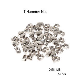 CH [READY STOCK]  50Pcs/Set Printer M5 T Hammer Nut Fastener Connector For 2020 Profile