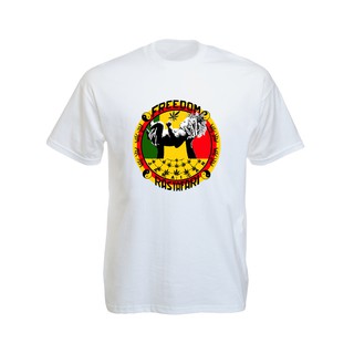 เสื้อยืดราสต้า Tee-Shirt Freedom Rastafari White / Black Tee-Shirt