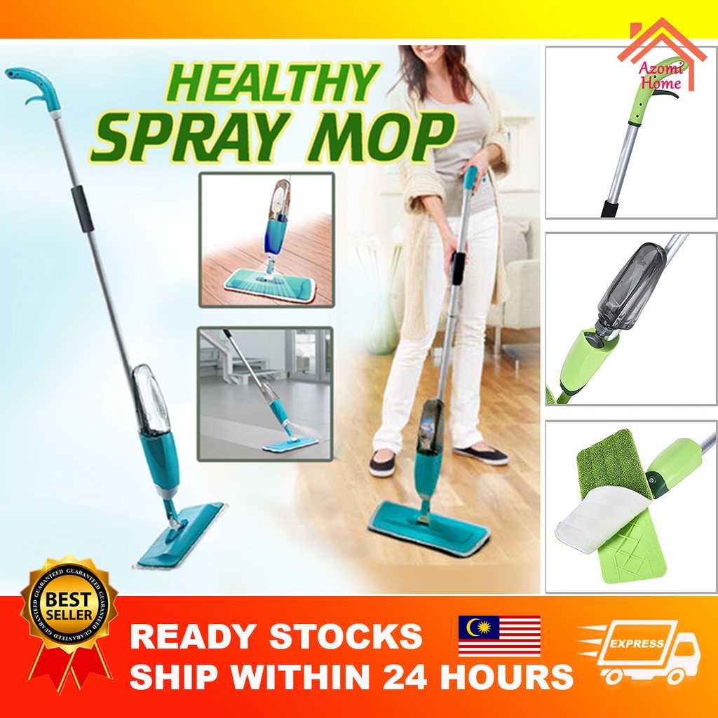 Healthy Easy Spray Mop with Microfiber Pad Mop mop Lantai Aluminium