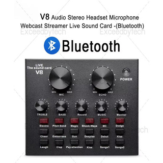 Exceed การ์ดเสียงสเตอริโอถ่ายทอดสดไมโครโฟนชุดหูฟังUSB เสียงรุ่นV8 / V8 Audio USB Headset Microphone Webcast