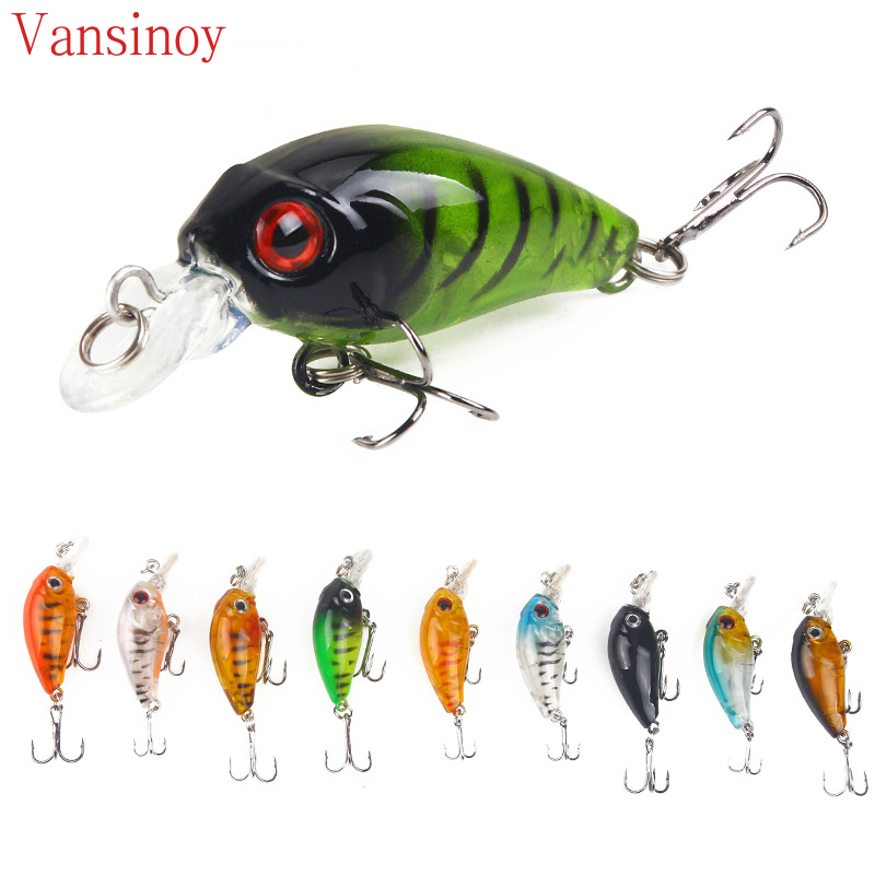 Vansinoy เหยื่อปลอม พลาสติก ตา 3D 4.5 ซม. 3.5 กรัม 9 สี