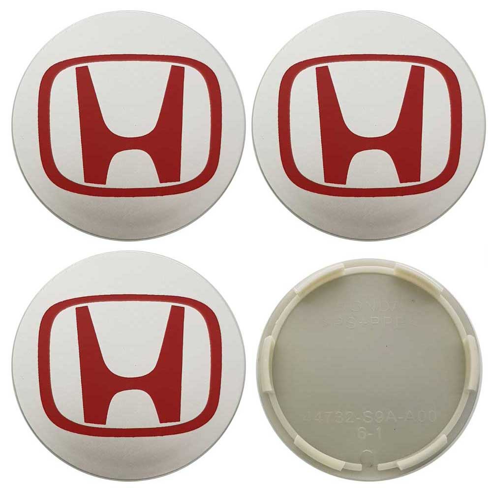 ฝาครอบดุมล้อ ดุมล้อ HONDA Accord , Steam , Civic FD , CRV ราคาต่อ 4 ชิ้น พื้นสีเทา อักษรแดง