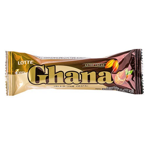 lotte ghana almond chocolate bar ช็อคโกเเลตบาร์อัลมอนด์ 43g 롯데 가나 초코바 아몬드