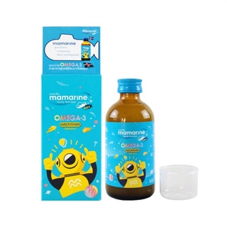 Mamarine Omega 3 Original บำรุงสมองและพัฒนาความจำ สูตรสีฟ้า ขนาด 60 ml.