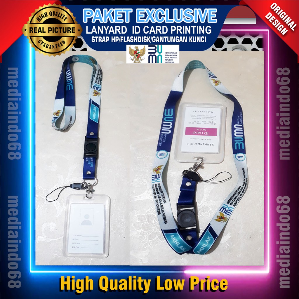 MINISTRY OF BUMN Lanyard, ID, HP/Flashdisk Digital Printing (แพ็คเกจที่สมบูรณ์พิเศษ)
