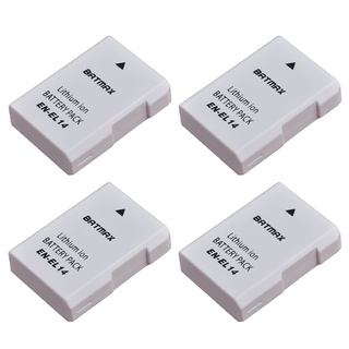 Batmax 4pc EN-EL14 batteries EN-EL14a ENEL14 EL14 battery for Nikon D3400 D3300 D3100 D5600 D5100 D5200 D3200 P7000 P710