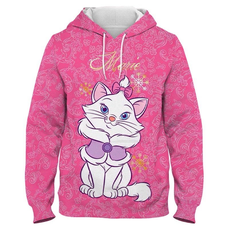 The Aristocats Marie Cat Disney Cartoon Adult hoodie 3D Print Women Long Sleeve Hoodies Men Casual Sweatshirt Pullover  #4