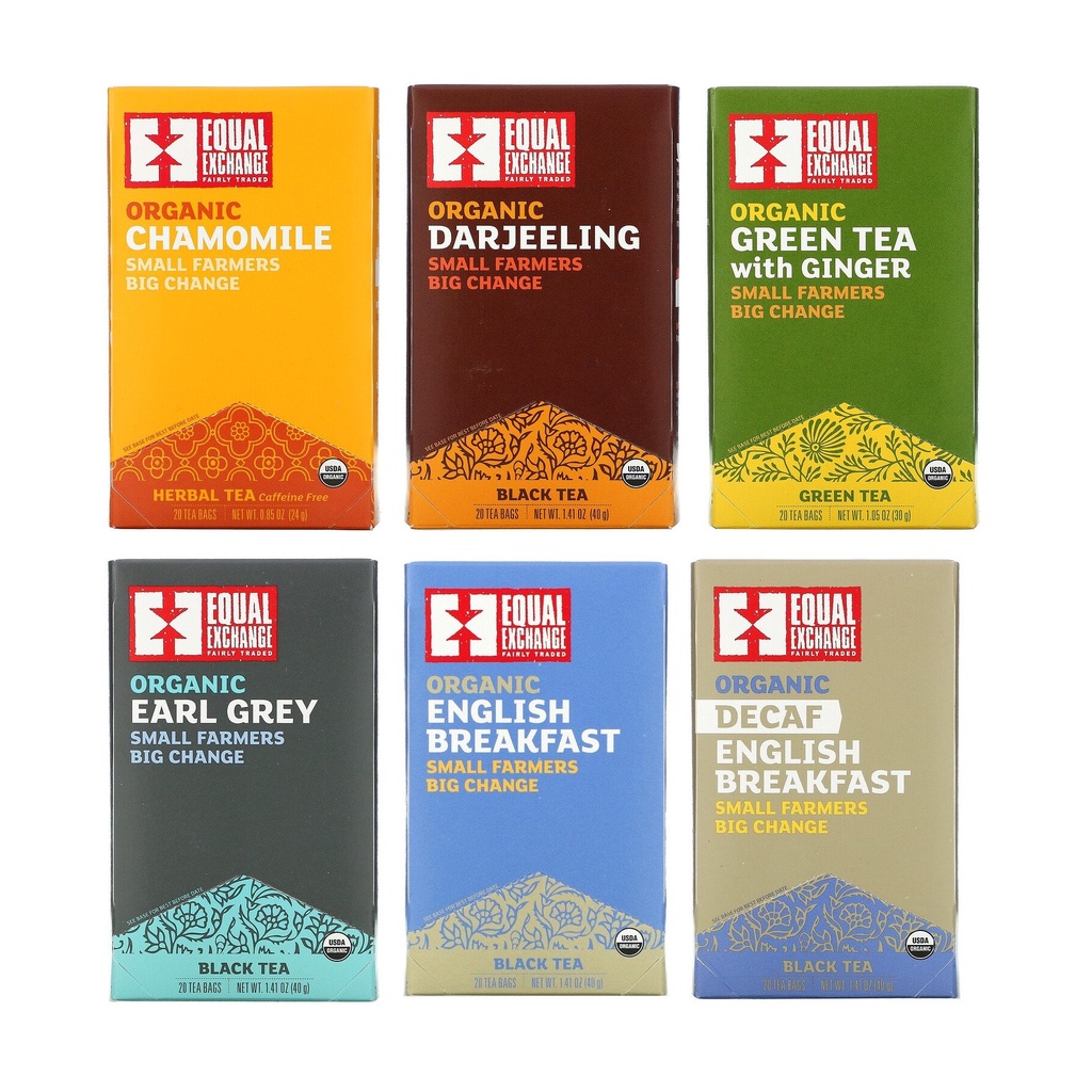 พร้อมส่ง Equal Exchange, Organic Black Tea, 20 Tea Bags, 1.41 oz (40 g)