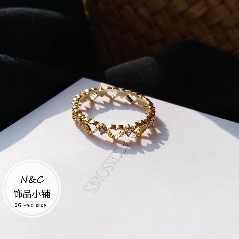 F05 甜美空 ️Loveheart Shape Shapequ air large 简调节 F05 หวานกลวง ️รูปหัวใจแฟชั่น niche เพชร non-แหวนปรับ