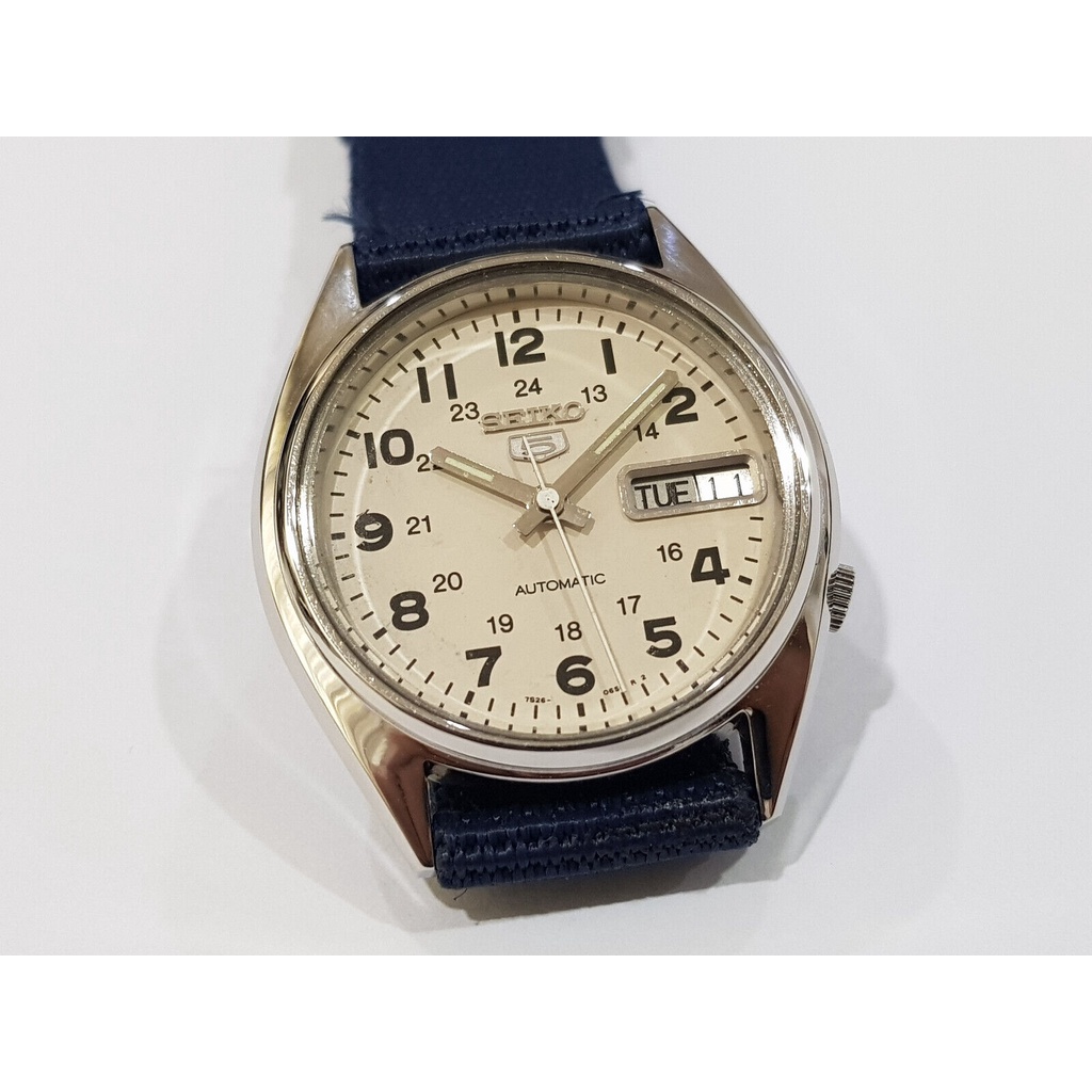 นาฬิกา Seiko 7009 Modify เลขอารบิค หน้าปัดสีขาว สภาพสวย