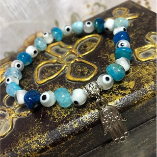 สร้อยข้อมือ Evil eye ดวงตาปีศาจ นำเข้าจากตุรกี แบบที่16 พร้อมจัดส่ง