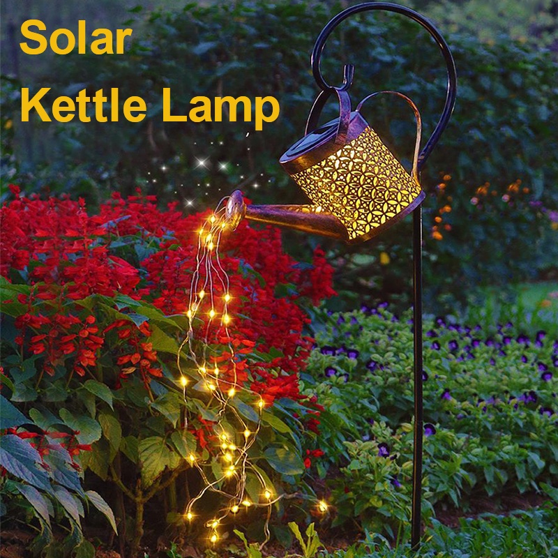 Solar LED Light Wrought Iron Hollow Solar Lantern Waterproof Rugby