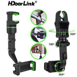 900° ขาตั้งโทรศัพท์มือถือ ติดกระจกมองหลังรถยนต์ แบบหมุนได้ พับเก็บได้