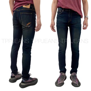 Mens Skinny Jeans กางเกงสกินนี่ชายบลูฟอกปักขนนก ผ้ายืด เป้าซิป งานตัดเย็บอย่างดี Size28-36