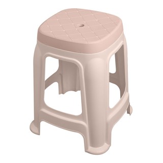 Chair table PLASTIC STOOL SPRING 38X38X47CM BROWN Outdoor furniture Garden decoration accessories โต๊ะ เก้าอี้ เก้าอี้พล