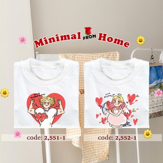 Live315# เสื้อขาว “Minimalheart” S-XXL อก 32-50 สไตล์เกาหลี Dream Big Tshirt โอเวอร์ไซน์ สาวอวบใส่ได้ คอกลม เเฟชั่น