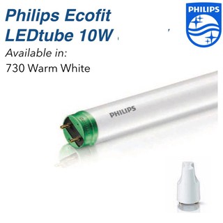 หลอดสั้นLED Philips หลอดไฟ LED EcoFit T8 10W(18W) 600mm.(Warmwhite แสงส้ม ) ขนาดหลอดสั้น