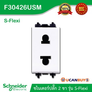 Schneider Electric : ปลั๊กเต้ารับเดี่ยว 2 ขา ขนาด 1ช่อง | S-Flexi - ชไนเดอร์ | F30426USM | Ucanbuys