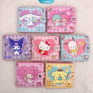 กระเป๋าสตางค์ ใบสั้น ทรงคลัทช์ แต่งซิป ลาย Kuromi Kawaii Sanrio Melody 2 พับ ลําลอง สําหรับผู้หญิง [CAN]